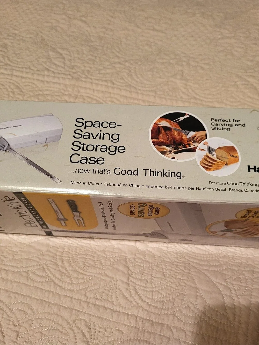 Hamilton Beach White Electric Carving Knife with Serrated Blade